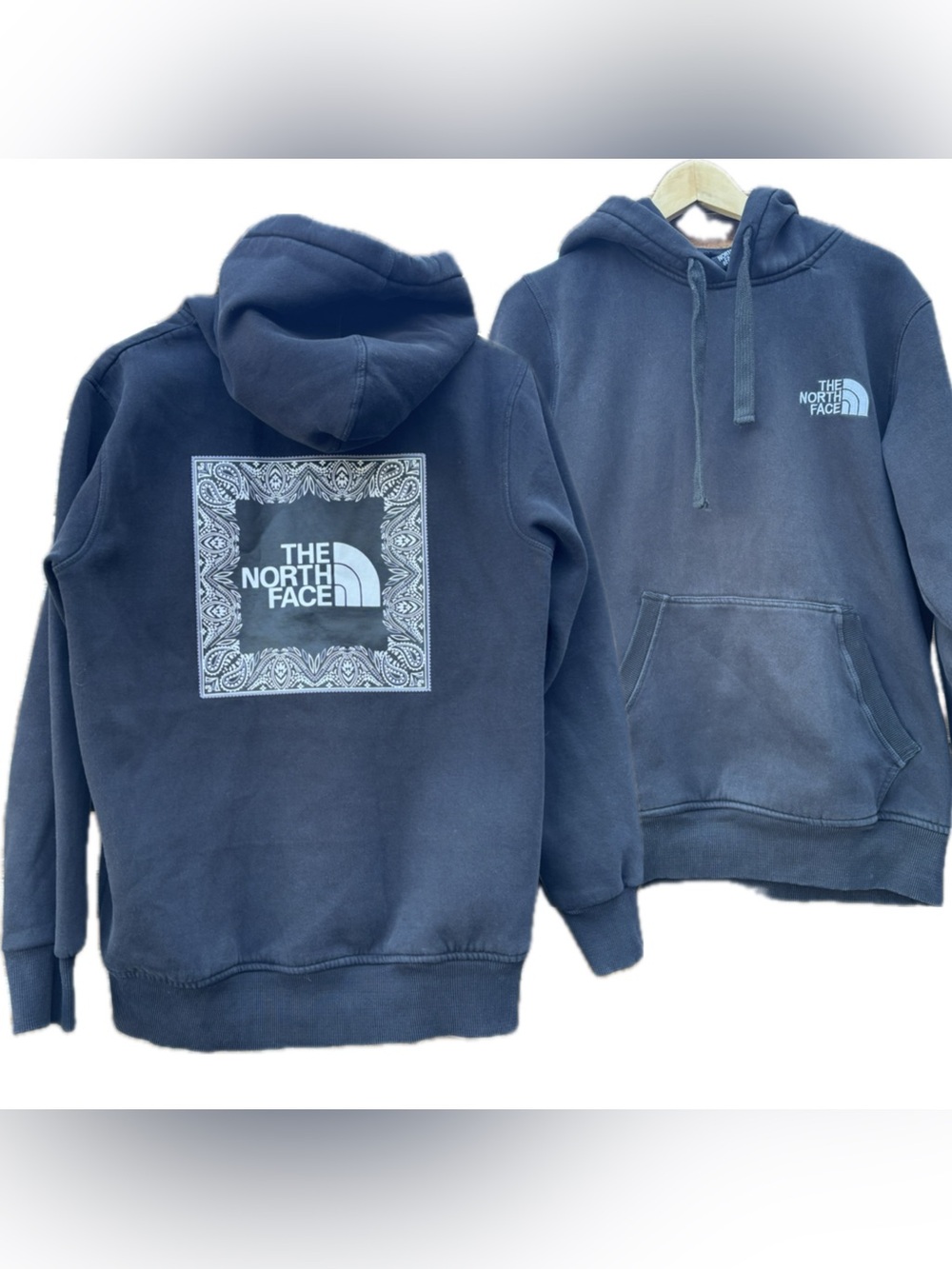 The North Face Hoodie Women Logo Pullover Bandanna Print Fall Sweater